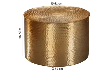 Xeniah Sofabord 61 cm Rundt - Gull - Møbler - Bord - Sofabord & salongbord