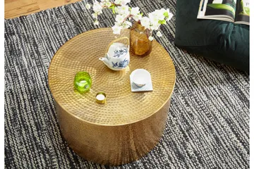 Xeniah Sofabord 61 cm Rundt - Gull - Møbler - Bord - Sofabord & salongbord