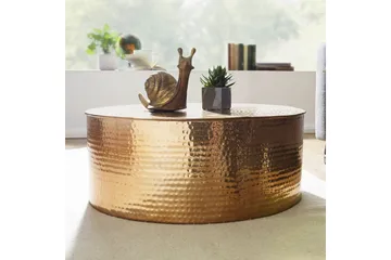 Xeniah Sofabord 75 cm Rundt - Gull - Møbler - Bord - Sofabord & salongbord