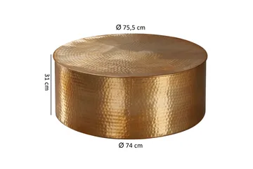 Xeniah Sofabord 75 cm Rundt - Gull - Møbler - Bord - Sofabord & salongbord