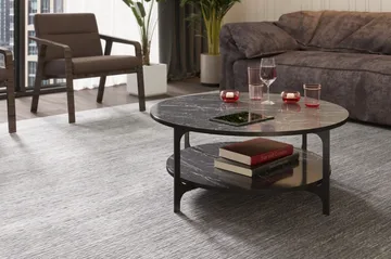 Yalbi Sofabord 90 cm med Oppbevaring Rundt Hylle - Svart - Møbler - Bord - Sofabord & salongbord - Sofabord med oppbevaring