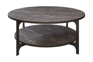 Yalbi Sofabord 90 cm med Oppbevaring Rundt Hylle - Svart - Møbler - Bord - Sofabord & salongbord