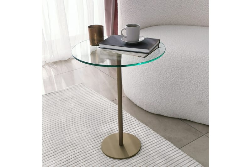 Yggersryd Sofabord 40x50x40 cm Rundt - Guld - Møbler - Bord - Sofabord & salongbord