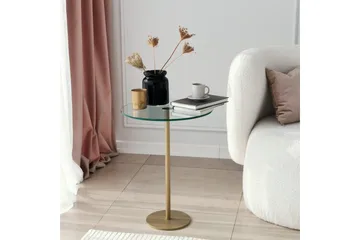 Yggersryd Sofabord 40x50x40 cm Rundt - Guld - Møbler - Bord - Sofabord & salongbord