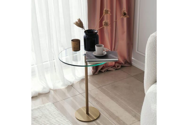 Yggersryd Sofabord 40x50x40 cm Rundt - Guld - Møbler - Bord - Sofabord & salongbord