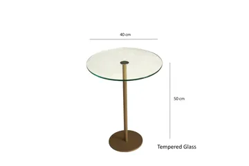 Yggersryd Sofabord 40x50x40 cm Rundt - Guld - Møbler - Bord - Sofabord & salongbord