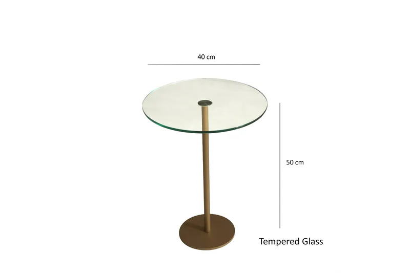 Yggersryd Sofabord 40x50x40 cm Rundt - Guld - Møbler - Bord - Sofabord & salongbord