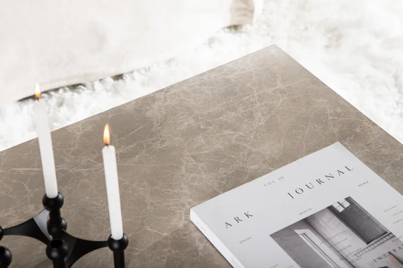 York Travertin Sofabord 80x60x40 cm - Beige / Betong - Møbler - Bord - Sofabord & salongbord