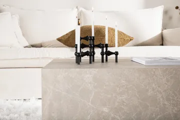 York Travertin Sofabord 80x60x40 cm - Beige / Betong - Møbler - Bord - Sofabord & salongbord