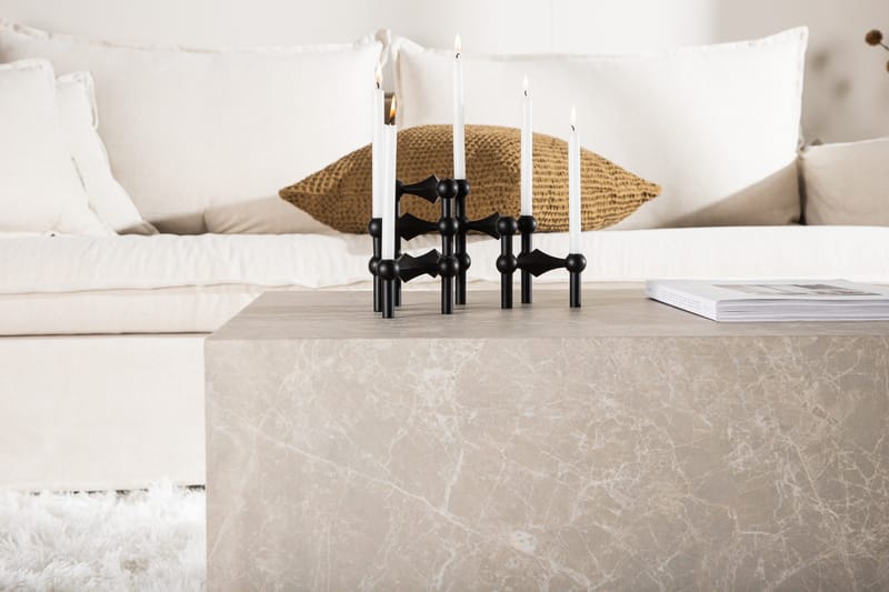 York Travertin Sofabord 80x60x40 cm - Beige / Betong - Møbler - Bord - Sofabord & salongbord