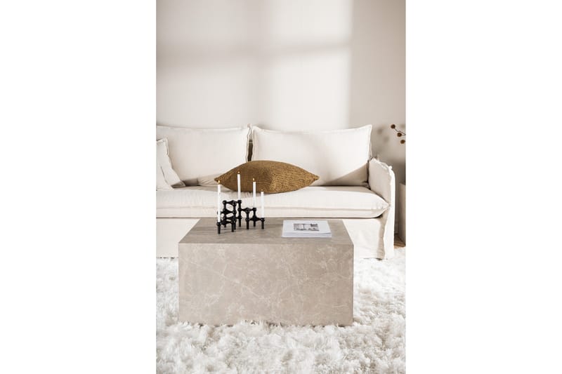 York Travertin Sofabord 80x60x40 cm - Beige / Betong - Møbler - Bord - Sofabord & salongbord