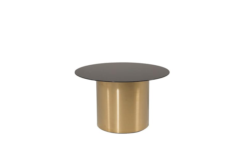 Ystad Rundt Sofabord 75 cm i Glass med Understell i Metall - Svart - Møbler - Bord - Sofabord & salongbord