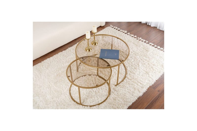 Sofabordsett 2 stykker Rikiya Gullbronse - Gullbronse - Møbler - Bord - Sofabord & salongbord