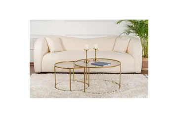 Sofabordsett 2 stykker Rikiya Gullbronse - Gullbronse - Møbler - Bord - Sofabord & salongbord