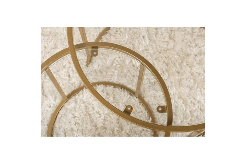 Sofabordsett 2 stykker Rikiya Liten Gulltransparent - Gulltransparent - Møbler - Bord - Sofabord & salongbord