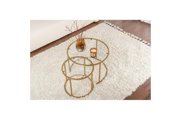 Sofabordsett 2 stykker Rikiya Liten Gulltransparent - Gulltransparent - Møbler - Bord - Sofabord & salongbord