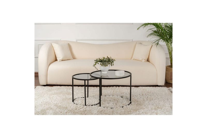 Sofabordsett 2 stykker Rikiya Liten Svart Grå - Svart Grå - Møbler - Bord - Sofabord & salongbord