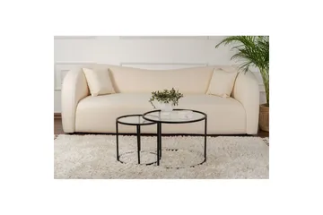 Sofabordsett 2 stykker Rikiya Liten Svart Transparent - Svart Transparent - Møbler - Bord - Sofabord & salongbord