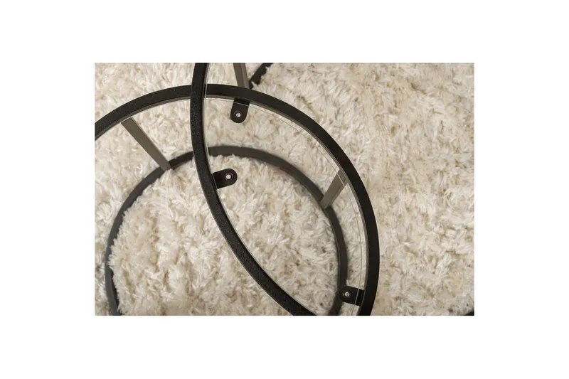 Sofabordsett 2 stykker Rikiya Liten Svart Transparent - Svart Transparent - Møbler - Bord - Sofabord & salongbord