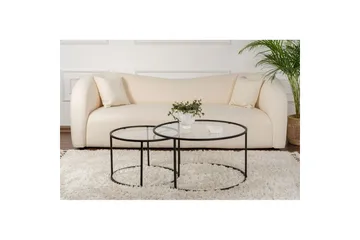 Sofabordsett 2 stykker Rikiya Svart Transparent - Svart Transparent - Møbler - Bord - Sofabord & salongbord