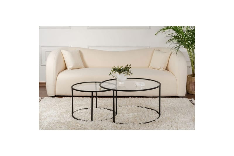 Sofabordsett 2 stykker Rikiya Svart Transparent - Svart Transparent - Møbler - Bord - Sofabord & salongbord