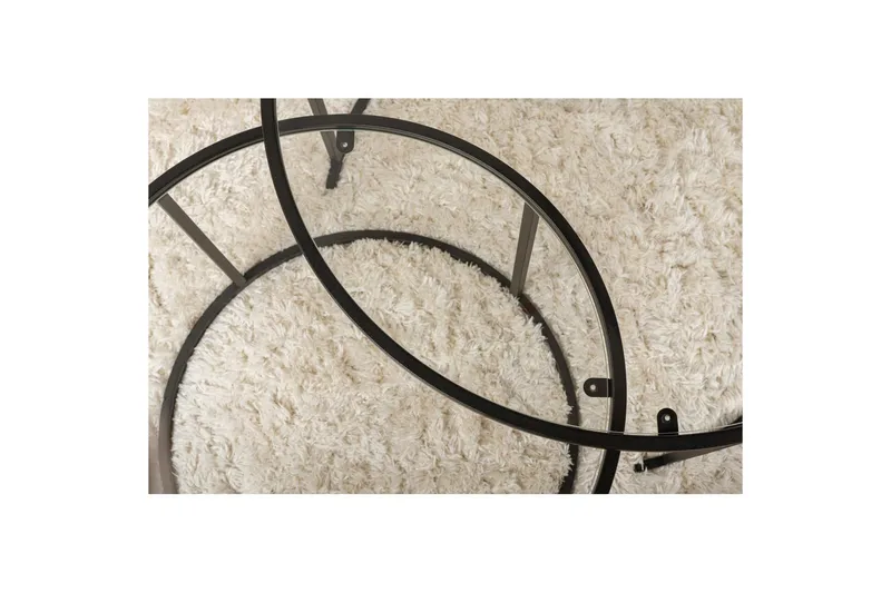 Sofabordsett 2 stykker Rikiya Svart Transparent - Svart Transparent - Møbler - Bord - Sofabord & salongbord