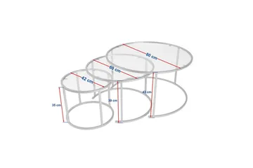 Sofabordsett 3 stykker Rikiya Svart Grå - Svart Grå - Møbler - Bord - Sofabord & salongbord