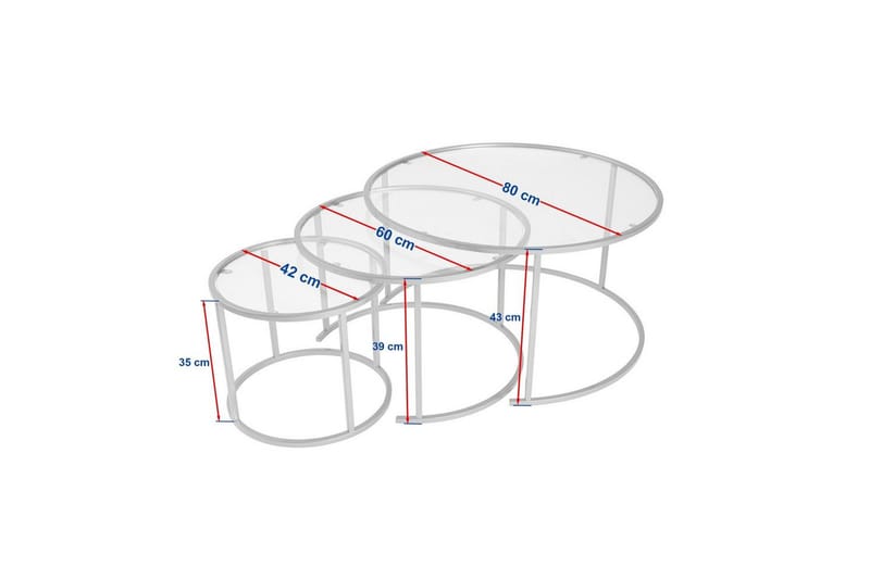 Sofabordsett 3 stykker Rikiya Svart Grå - Svart Grå - Møbler - Bord - Sofabord & salongbord