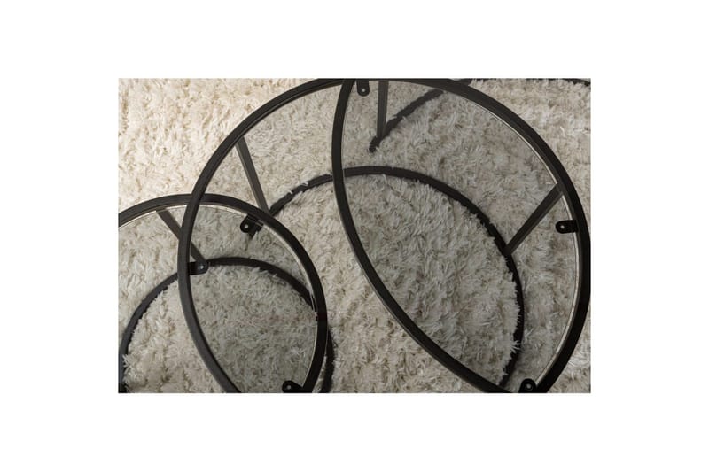 Sofabordsett 3 stykker Rikiya Svart Grå - Svart Grå - Møbler - Bord - Sofabord & salongbord