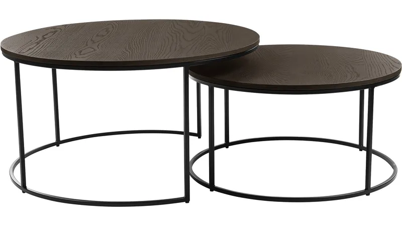 Sofabordsett Dover Ø85 cm - Brun - Møbler - Bord - Sofabord & salongbord