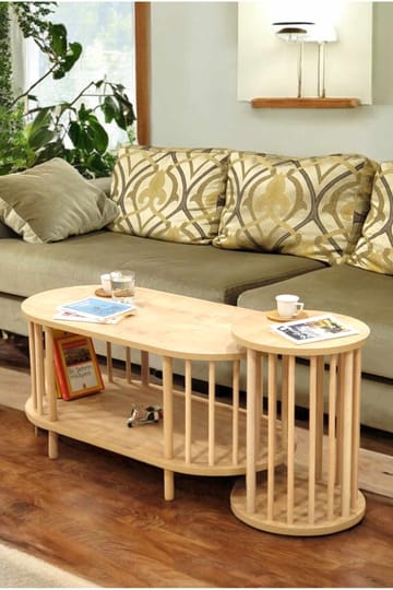 Sofabordsett Hanah Home Peka Set (90 x 43 x 45 cm) Sapphire Oak - Sapphire Oak - Møbler - Bord - Sofabord & salongbord
