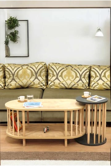 Sofabordsett Hanah Home Peka Set (90 x 43 x 45 cm) Sapphire eik antrasitt - Sapphire Oak og antrasitt - Møbler - Bord - Sofabord & salongbord