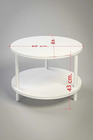 Sofabordsett Hanah Home Peka Set Pro (Ø60 x H43 cm) Hvit antrasitt - Hvit og antrasitt - Møbler - Bord - Sofabord & salongbord