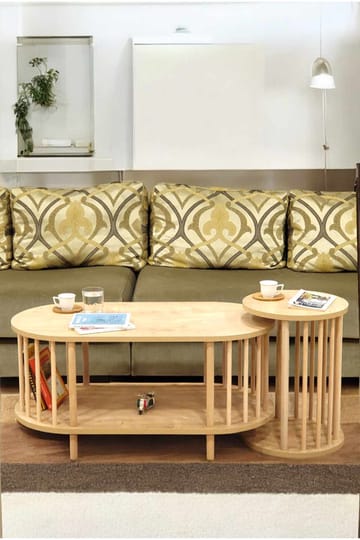 Sofabordsett Hanah Home Peka Set (90 x 43 x 45 cm) Sapphire Oak - Sapphire Oak - Møbler - Bord - Sofabord & salongbord
