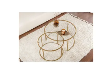 Sofabordsett Rikiya Gull Transparent - Møbler - Bord - Sofabord & salongbord