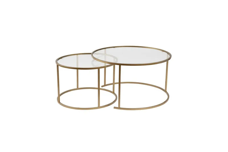 Sofabordsett Rikiya Gull Transparent