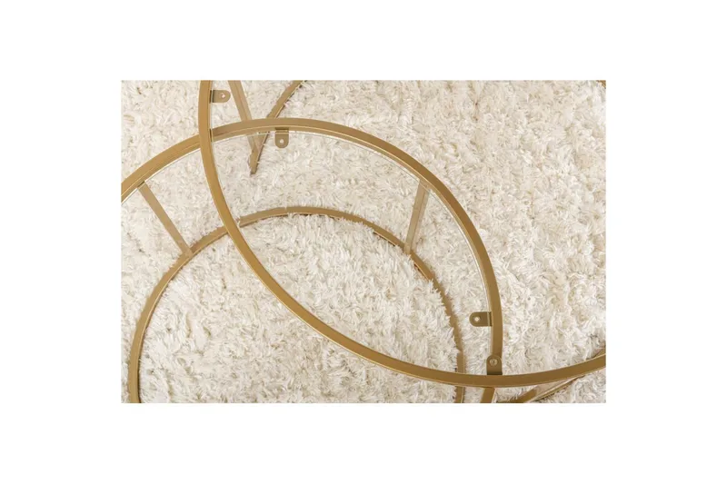 Sofabordsett Rikiya Gull Transparent - Møbler - Bord - Sofabord & salongbord