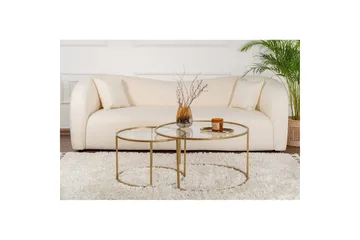 Sofabordsett Rikiya Gull Transparent - Møbler - Bord - Sofabord & salongbord