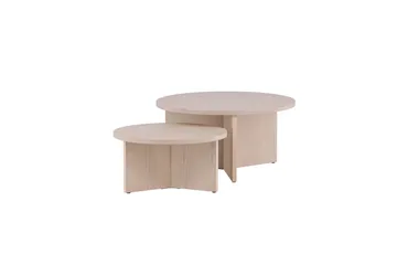 Sofabordsett Saltø 2stk Runde 85 cm/65 cm Tre Hvit - Hvit - Møbler - Bord - Sofabord & salongbord