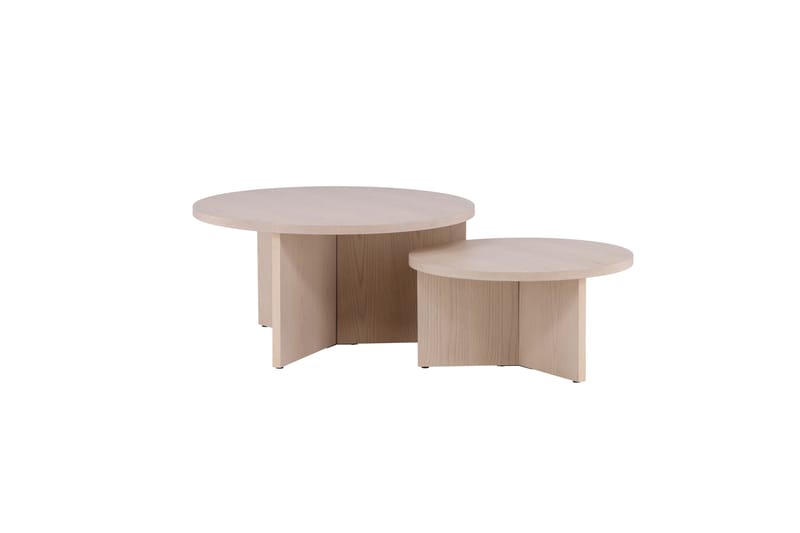 Sofabordsett Saltø 2stk Runde 85 cm/65 cm Tre Hvit - Hvit - Møbler - Bord - Sofabord & salongbord