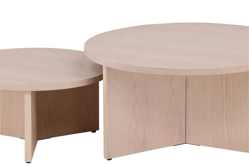 Sofabordsett Saltø 2stk Runde 85 cm/65 cm Tre Hvit - Hvit - Møbler - Bord - Sofabord & salongbord