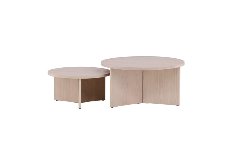 Sofabordsett Saltø 2stk Runde 85 cm/65 cm Tre Hvit - Hvit - Møbler - Bord - Sofabord & salongbord