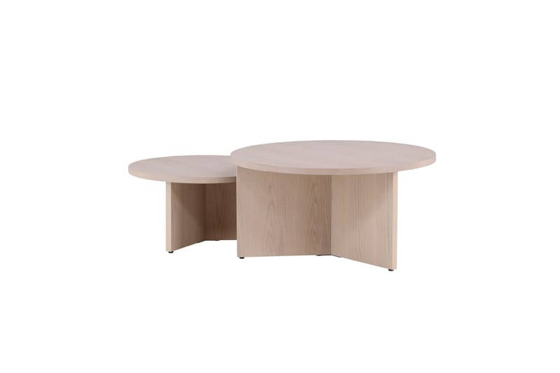 Sofabordsett Saltø 2stk Runde 85 cm/65 cm Tre Hvit - Hvit - Møbler - Bord - Sofabord & salongbord
