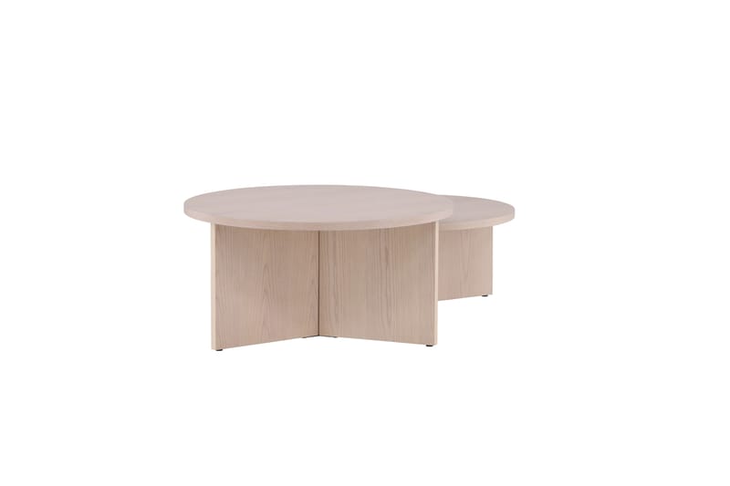 Sofabordsett Saltø 2stk Runde 85 cm/65 cm Tre Hvit - Hvit - Møbler - Bord - Sofabord & salongbord