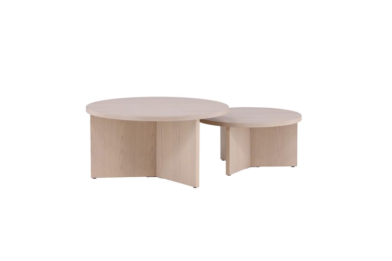 Sofabordsett Saltø 2stk Runde 85 cm/65 cm Tre Hvit - Hvit - Møbler - Bord - Sofabord & salongbord