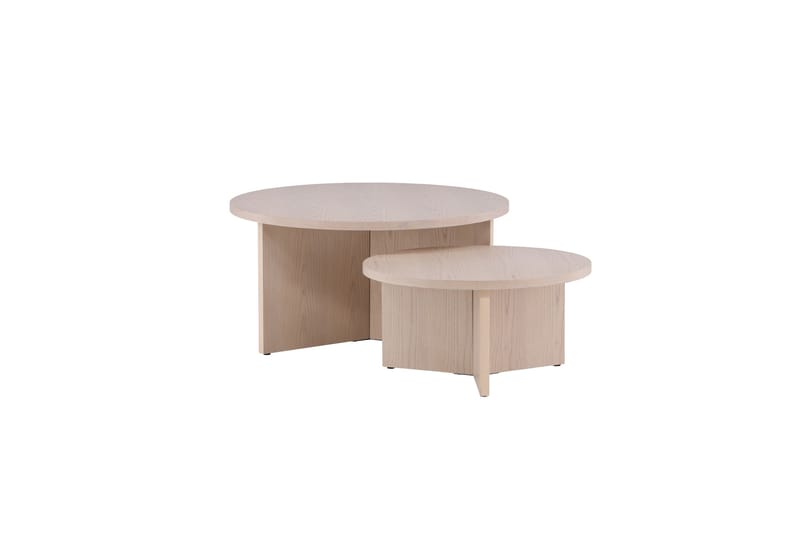 Sofabordsett Saltø 2stk Runde 85 cm/65 cm Tre Hvit - Hvit - Møbler - Bord - Sofabord & salongbord