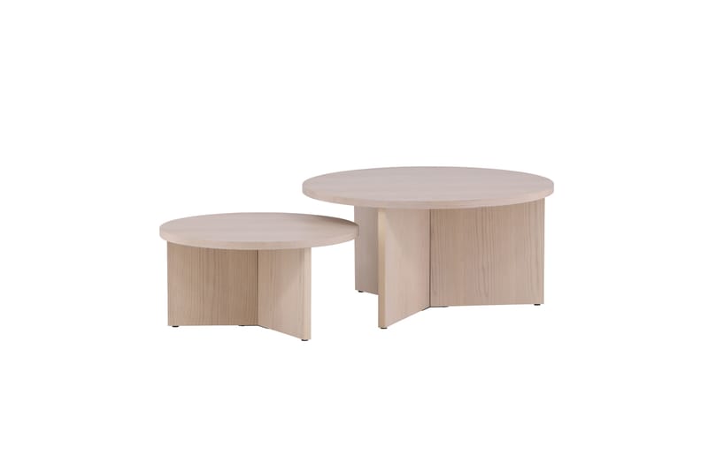 Sofabordsett Saltø 2stk Runde 85 cm/65 cm Tre Hvit - Hvit - Møbler - Bord - Sofabord & salongbord