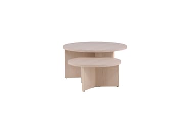 Sofabordsett Saltø 2stk Runde 85 cm/65 cm Tre Hvit - Hvit - Møbler - Bord - Sofabord & salongbord
