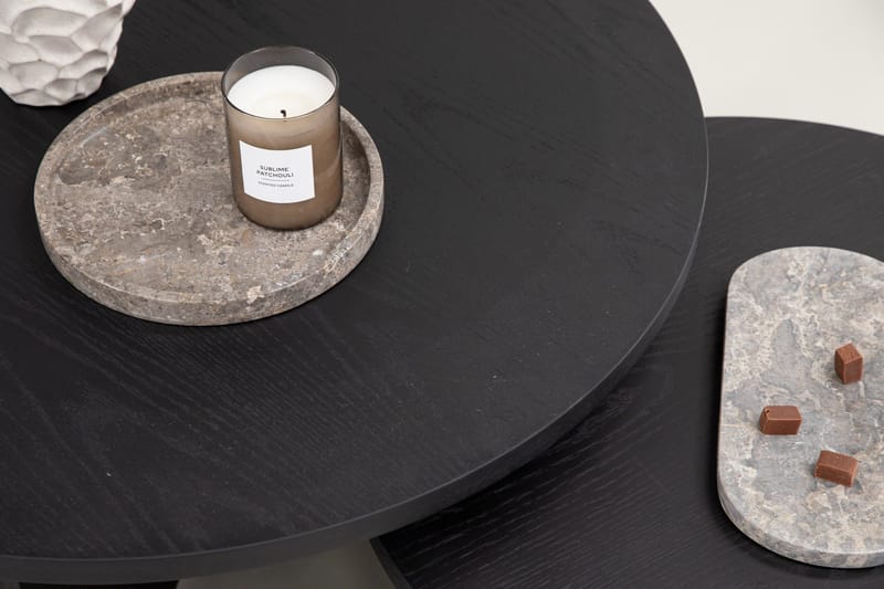 Sofabordsett Saltø 2stk Runde 85 cm/65 cm Tre Svart - Svart - Møbler - Bord - Sofabord & salongbord