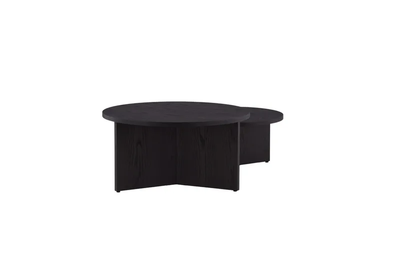 Sofabordsett Saltø 2stk Runde 85 cm/65 cm Tre Svart - Svart - Møbler - Bord - Sofabord & salongbord